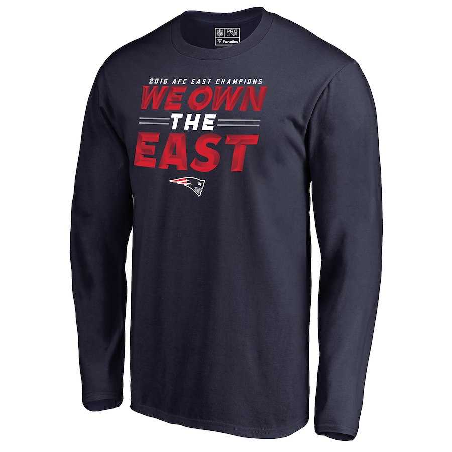 Men's Patriots Navy 2018 NFL Playoffs We Own The East Long Sleeve T-Shirt,We sell and wholesale Men's Patriots Navy 2018 NFL Playoffs We Own The East Long Sleeve T-Shirt on line form chian!